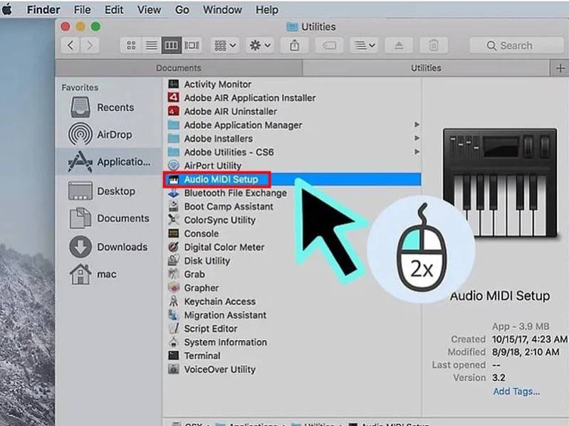phát âm thanh điện thoại/máy tính cùng lúc trên 2 loa Bluetooth Bạn nháy đúp chuột vào Audio MIDI Setup