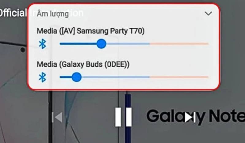 phát âm thanh điện thoại/máy tính cùng lúc trên 2 loa Bluetooth Bạn nhấn phím Tăng/Giảm âm lượng để điều chỉnh