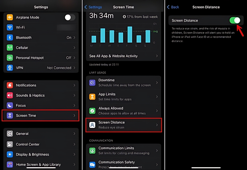 Các bước bật tính năng phát hiện nhìn gần trên iPhone