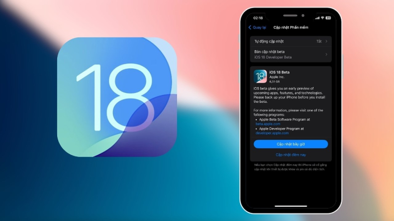 cập nhật iOS 18 Beta