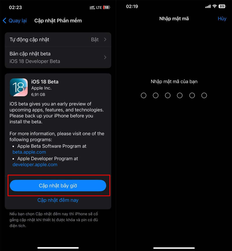 Tải về và cài đặt iOS 18 Developer Beta 