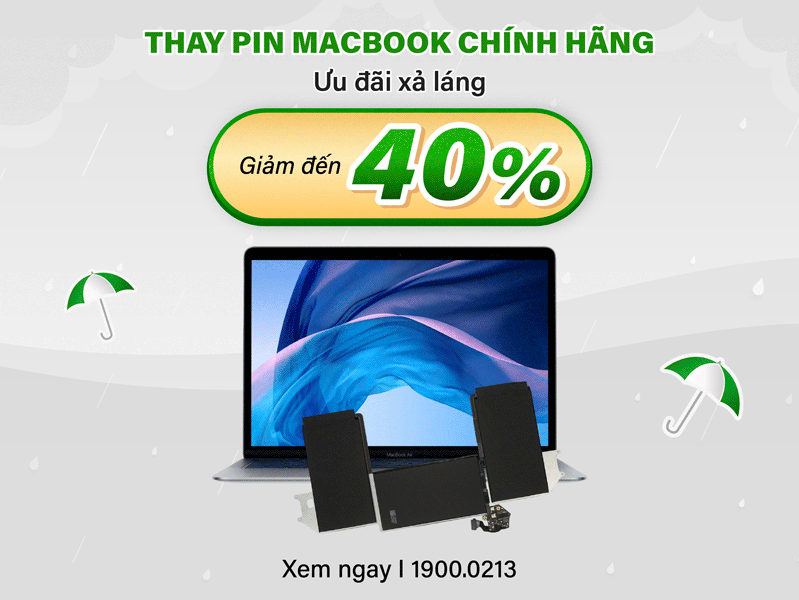 Thay pin MacBook giảm 40%