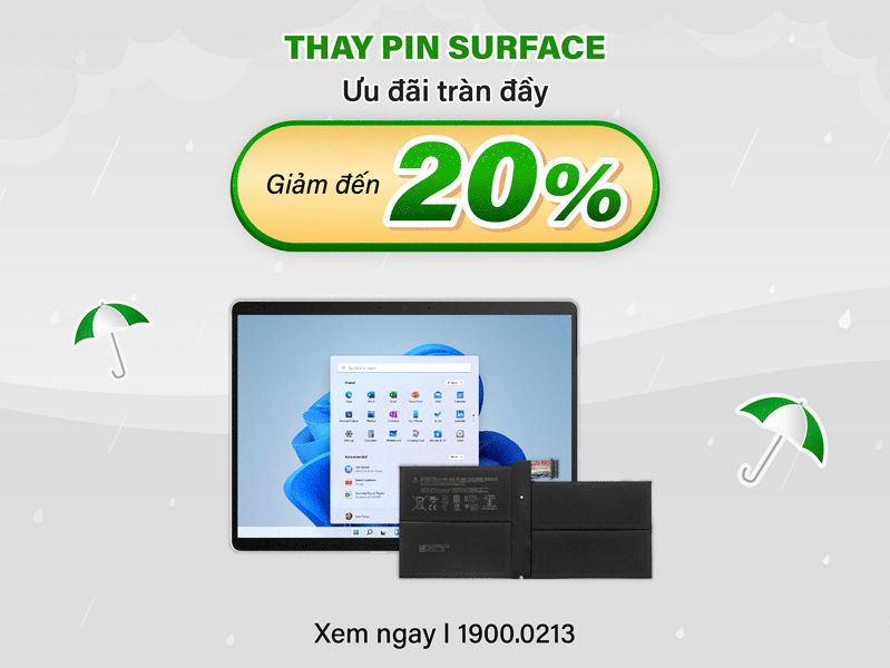 Thay pin surface tràn đầy ưu đãi