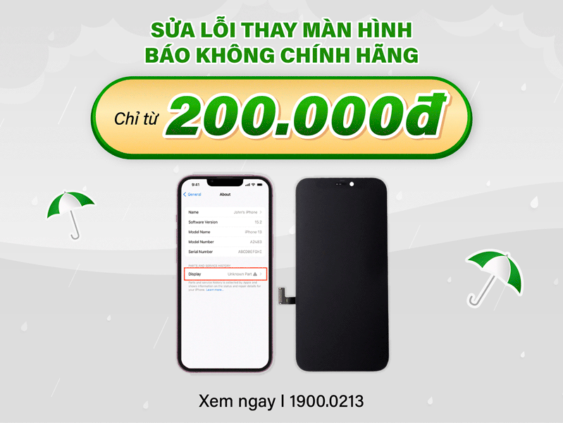 Màn hình báo không chính hãng