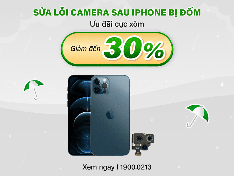 sửa lỗi camera sau iPhone bị đốm