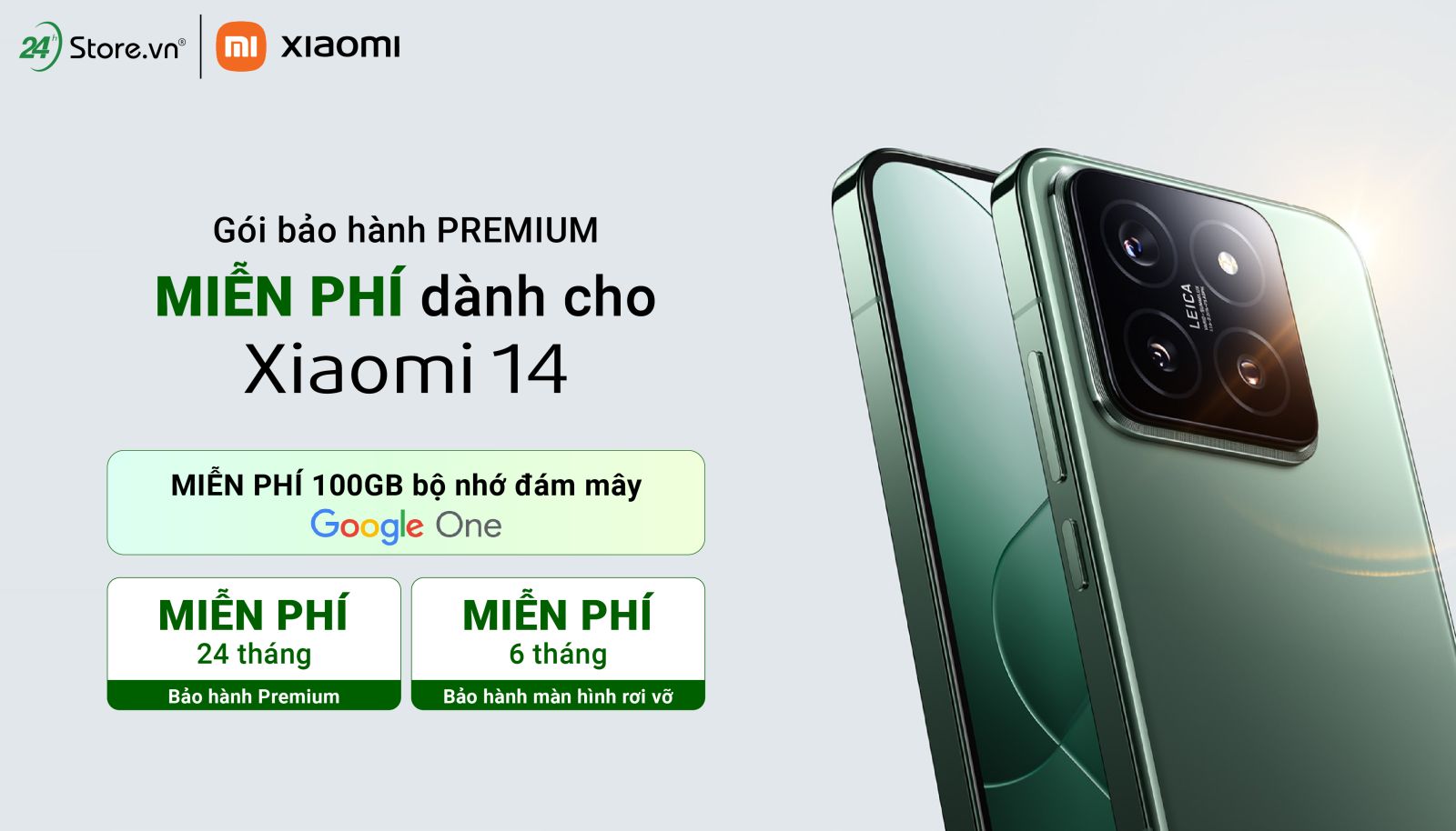 Gói bảo hành PREMIUM MIỄN PHÍ 24 THÁNG dành cho Xiaomi 14