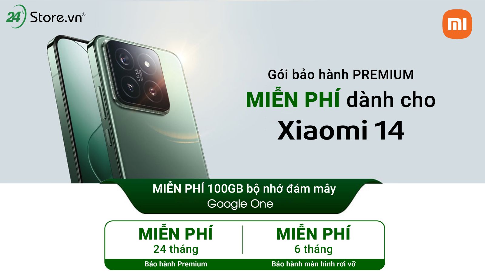 Gói bảo hành PREMIUM MIỄN PHÍ 24 THÁNG dành cho Xiaomi 14