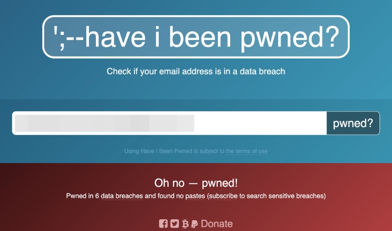 Trang web https://haveibeenpwned.com giúp kiểm tra mật khẩu của bạn có bị lộ hay không.