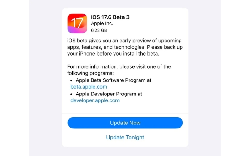 Apple ra mắt Public Beta 3 cho iOS 17.6 Với việc ra mắt bản Beta Public iOS 17.6, Apple đang gấp rút hoàn thiện hệ điều hành này, tiến gần hơn đến bản chính thức.