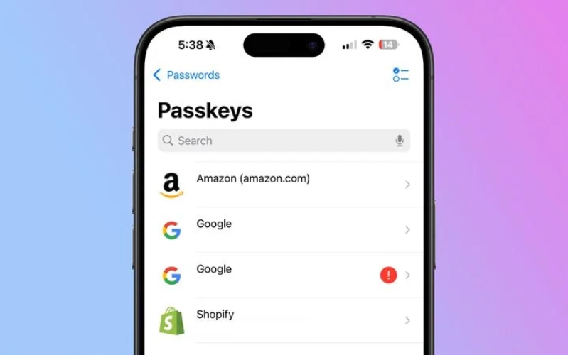 Passkeys cho phép đăng nhập an toàn hơn bằng Face ID hoặc Touch ID
