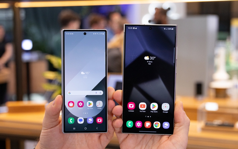 Z Fold6 sở hữu một màn hình chính rộng 7.6 inch và một màn hình ngoài có kích thước tăng lên thành 6.3 inch còn S24 Ultra chỉ có một màn hình chính duy nhất với kích thước 6.8 inch.