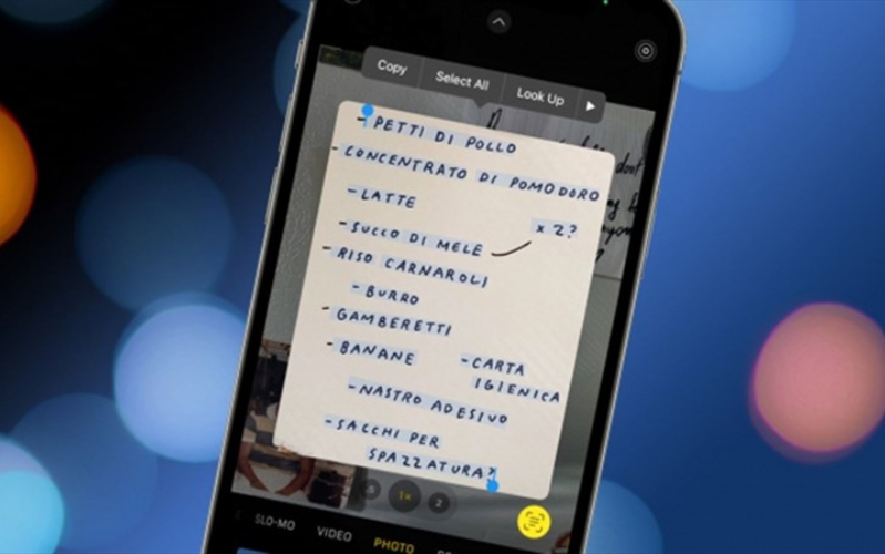 Tính năng Live Text cho phép nhận diện văn bản trong ảnh và camera trực tiếp