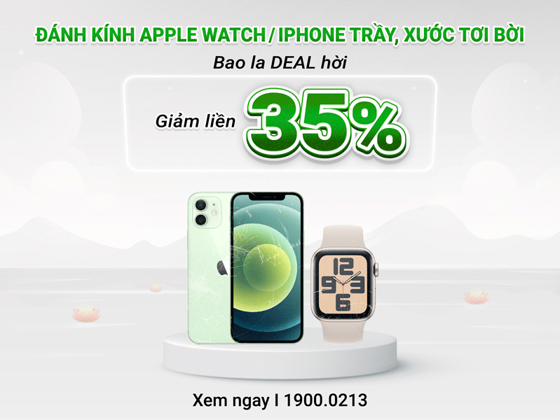 đánh bóng kính iphone, apple watch giá rẻ