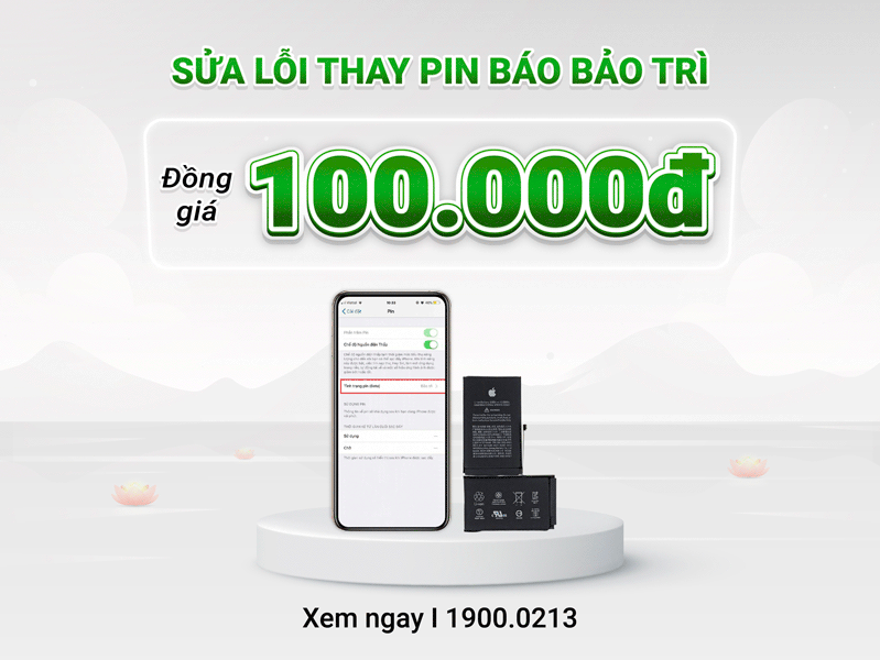 Sửa lỗi thay pin báo bảo trì đồng giá 100.000đ 