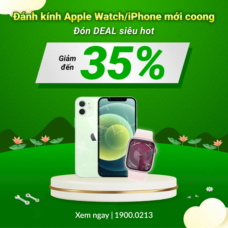 đánh bóng kính iphone, apple watch giá rẻ