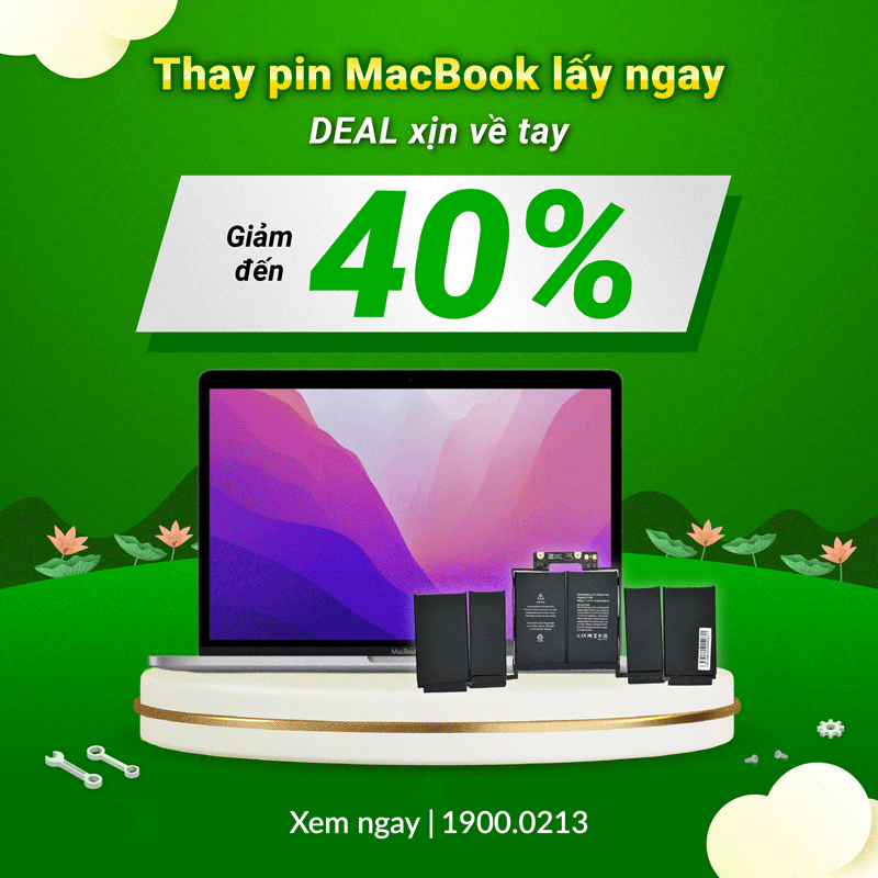 Thay pin MacBook giảm 40%