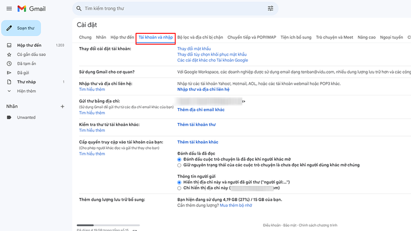 Cách ủy quyền truy cập Gmail cho người khác