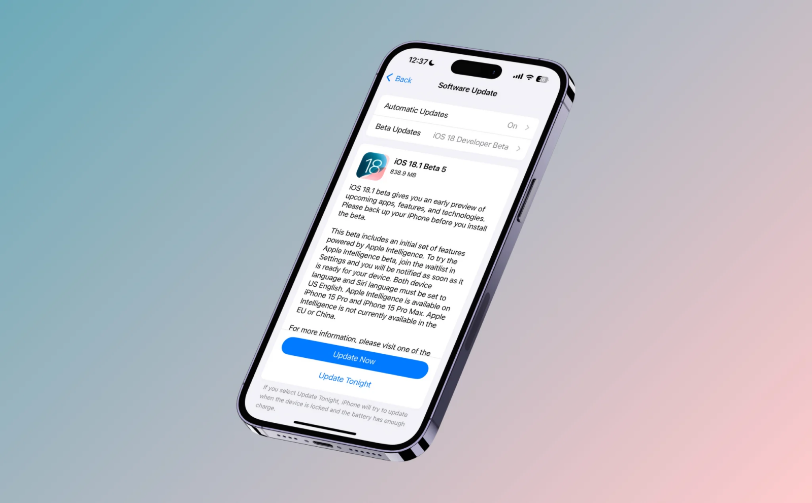 iOS 18.1 Beta 5 iOS 18.1 Beta 5