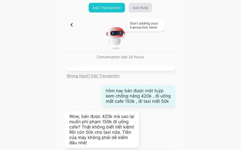 Tính năng linh hoạt: Tự tạo danh mục chi tiêu và phản hồi chính xác