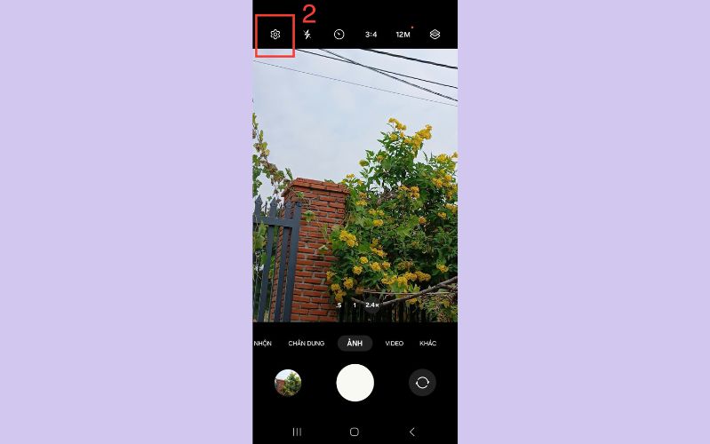 Bước 2: Truy cập vào cài đặt camera