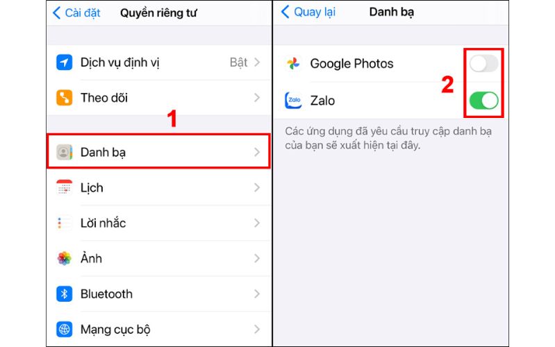 Cách tắt quyền truy cập danh bạ nhanh chóng