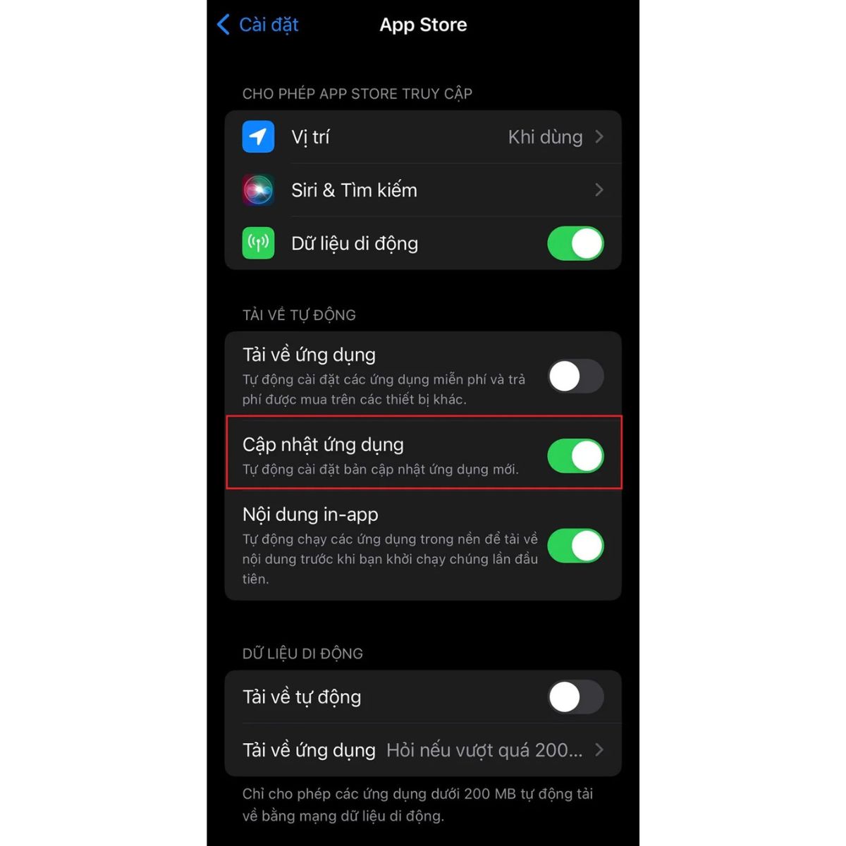 3. Cập nhật tất cả ứng dụng