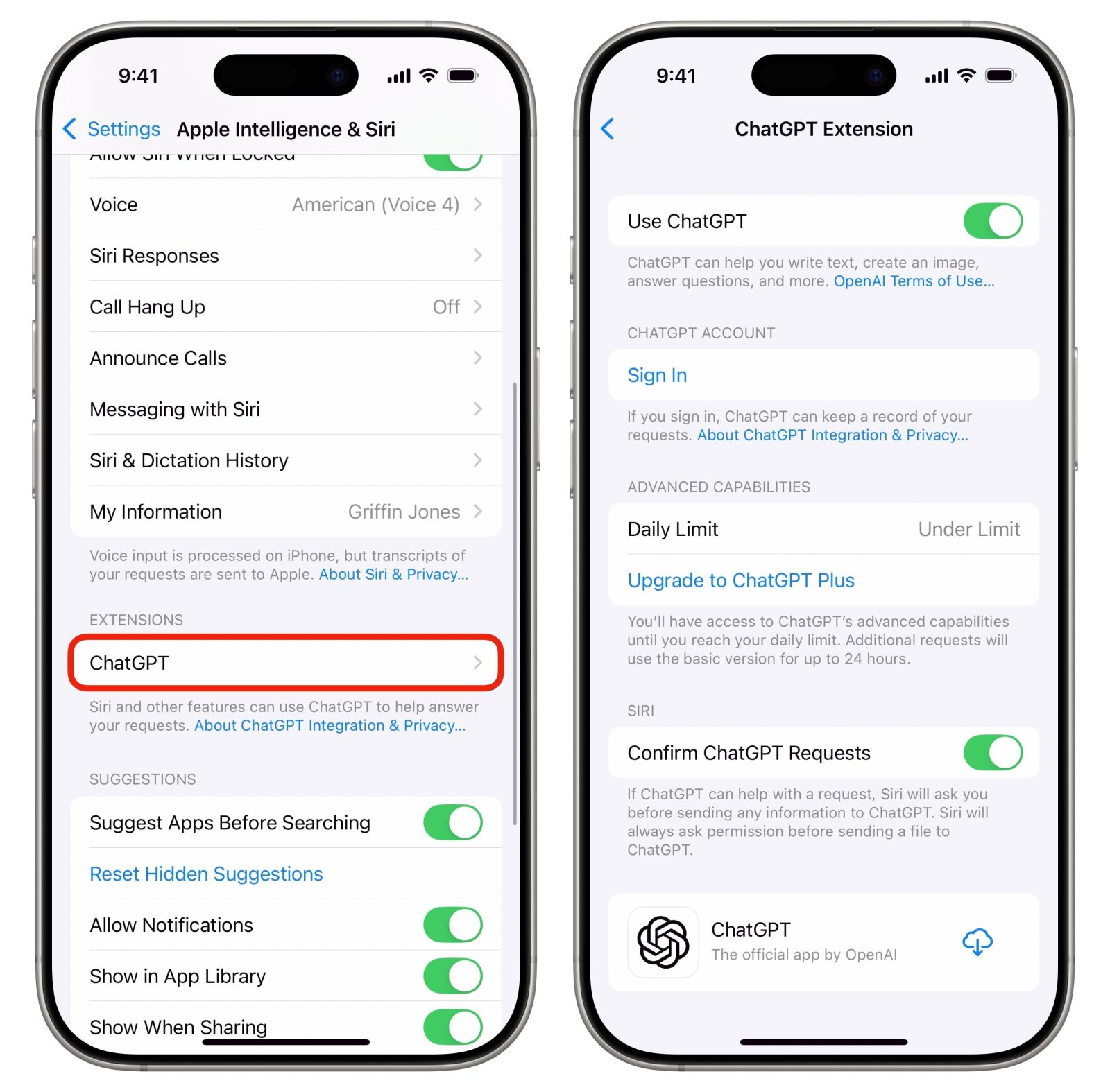Cách thiết lập ChatGPT trong iOS 18.2