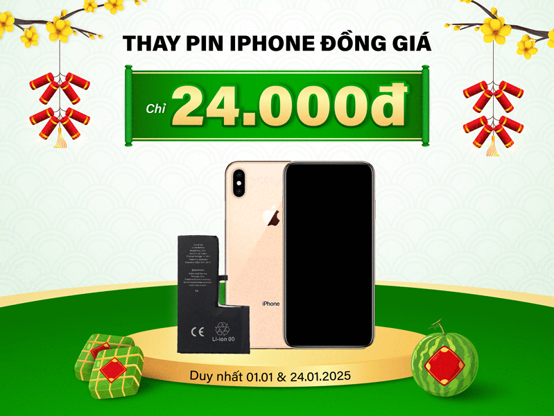 thay pin iphone dong gia 24000đ
