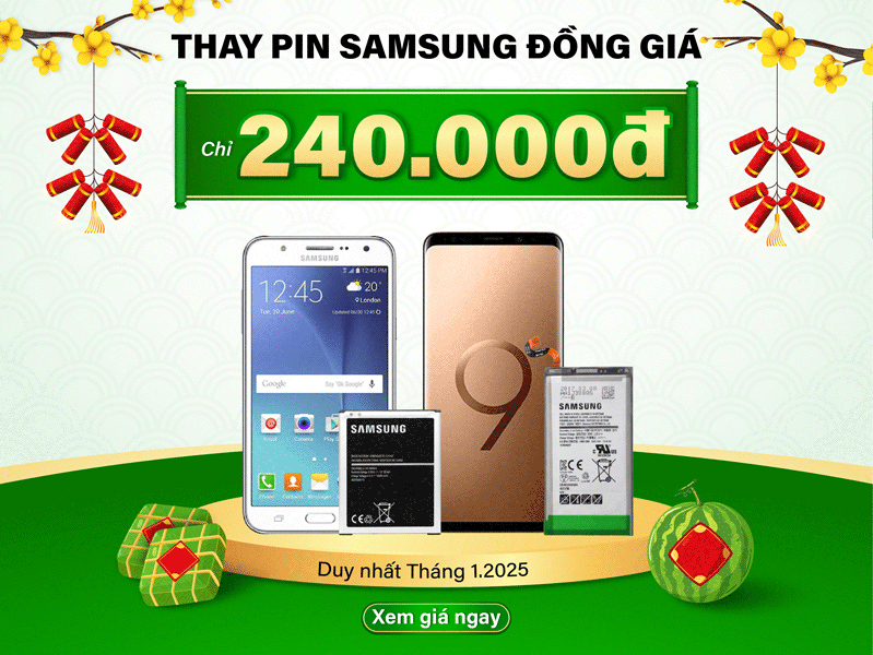 thay pin samsung dong gia 240.000d