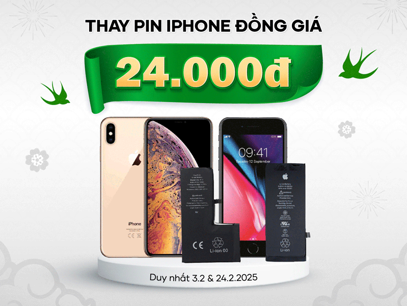 thay pin iphone dong gia 24000đ