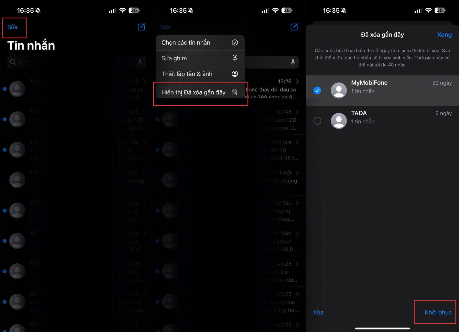 Cách khôi phục tin nhắn OTP đã bị xóa