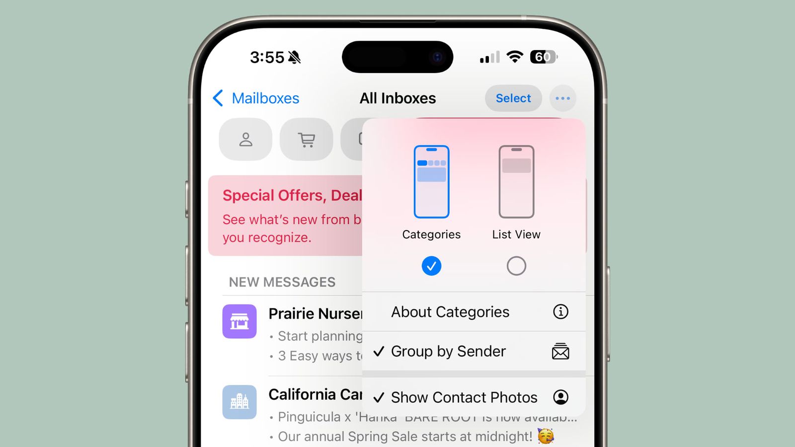 1. Tùy chọn tắt ảnh liên hệ trong ứng dụng Mail