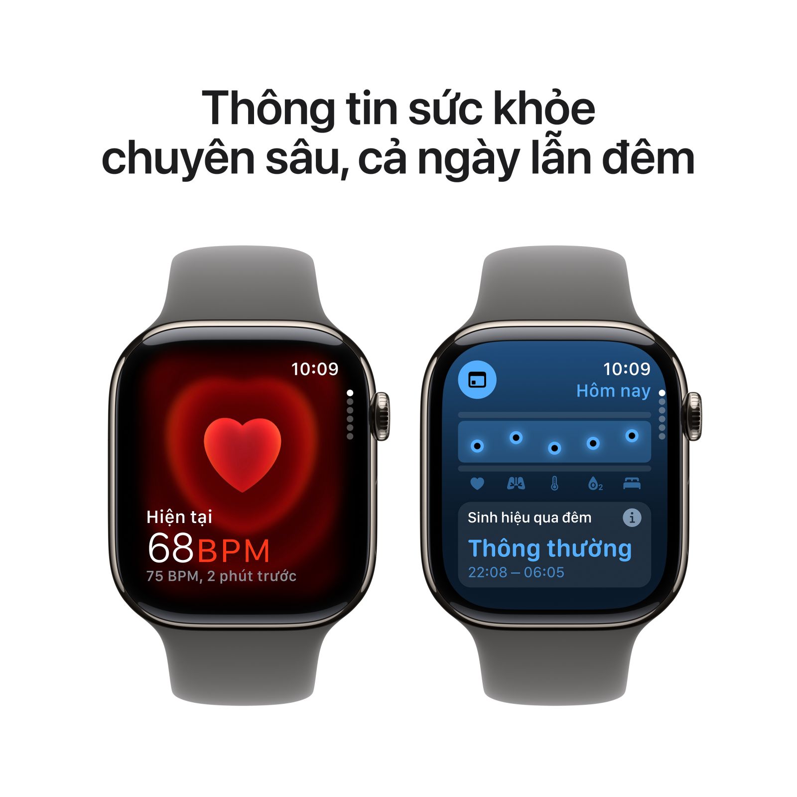 Apple Watch Series 10 46mm LTE - Viền Titan, Dây Cao Su Size M/L | Chính hãng VN 10