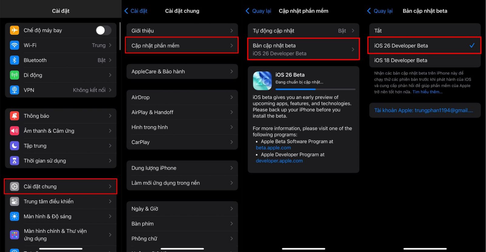 9. Cách cập nhật iOS 26 