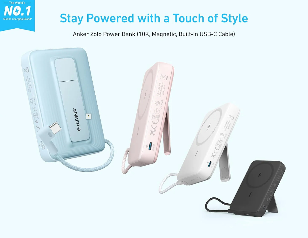 Sạc dự phòng Magnetic Anker Zolo Magsafe 1C 10000mAh 15W tích hợp cáp Type-C A1685 4 Sạc dự phòng Magnetic Anker Zolo Magsafe 1C 10000mAh 15W tích hợp cáp Type-C A1685 4