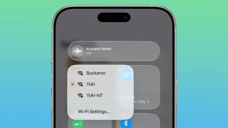 1.5. Control Center hiển thị chi tiết mạng Wi-Fi