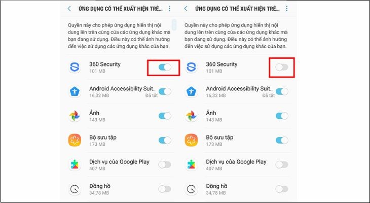 Tắt quyền truy cập các ứng dụng xuất hiện quảng cáo