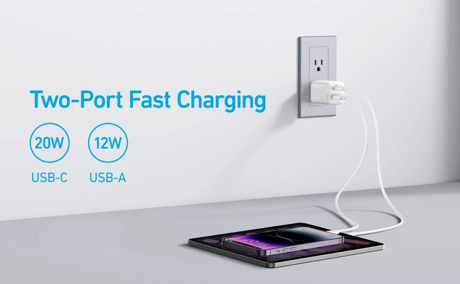 Cốc sạc Anker 323 2 cổng 1C1A 33W A2331