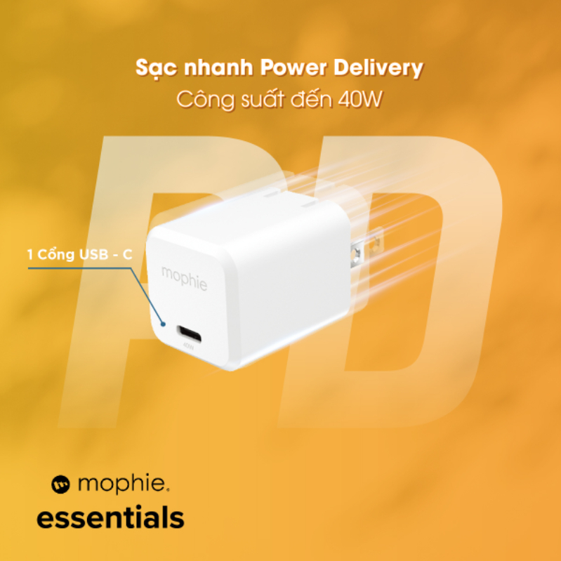 Cốc sạc Mophie Essentials 40W 1C