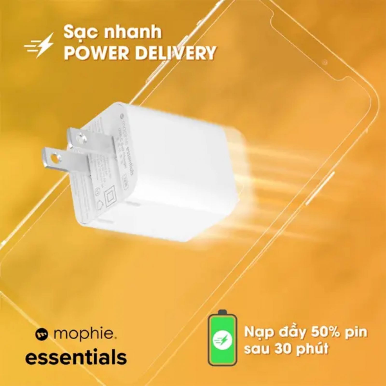 Cốc sạc Mophie Essentials 40W 1C