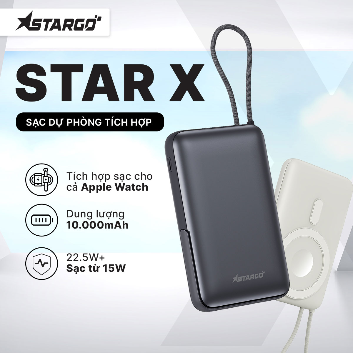 Sạc dự phòng Magsafe StarGO Star X 10.000mAh 22.5W