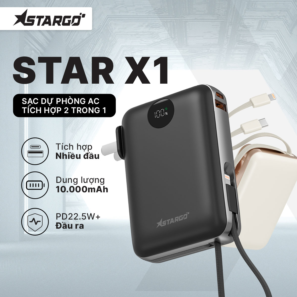 Sạc dự phòng StarGO Star X1 10.000mAh 22.5W