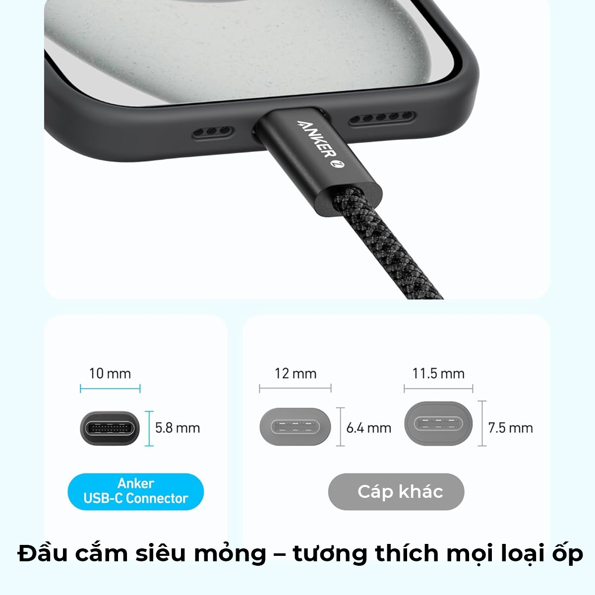 Cáp sạc Anker Zolo USB-C to USB-C 240W 1.8M A8060