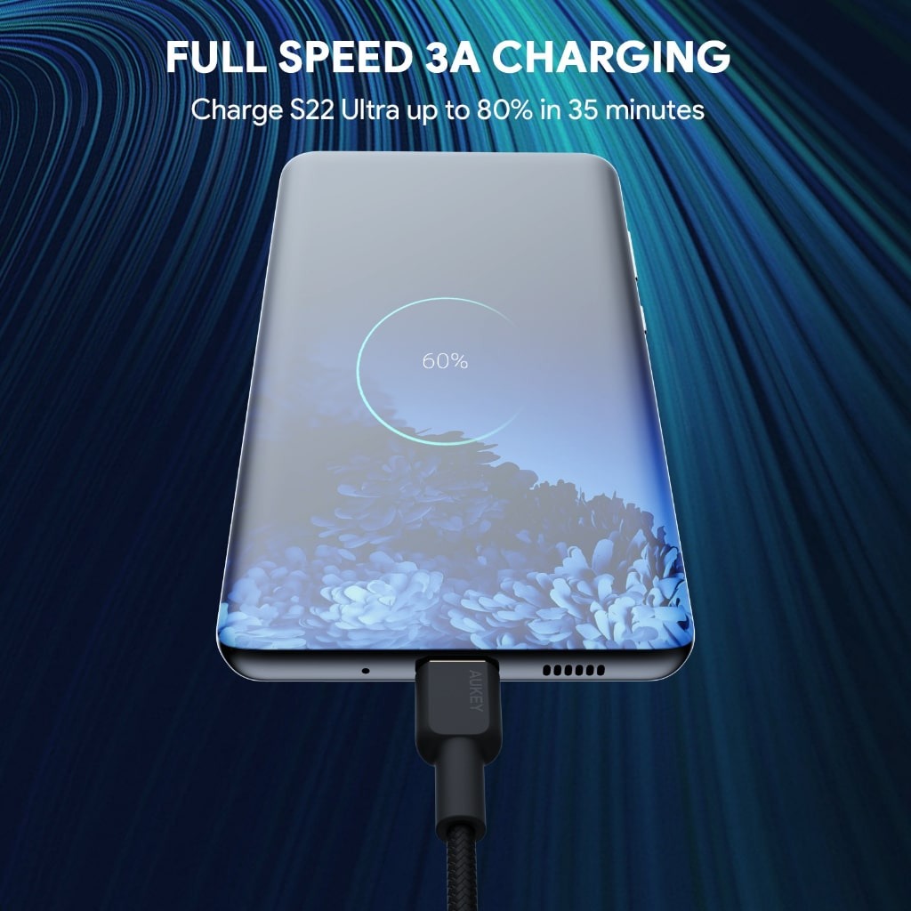 Cáp sạc Aukey CB-KCC102 C-C bọc dù lõi Kevlar siêu bền 1.8M Cáp sạc Aukey CB-KCC102 C-C bọc dù lõi Kevlar siêu bền 1.8M