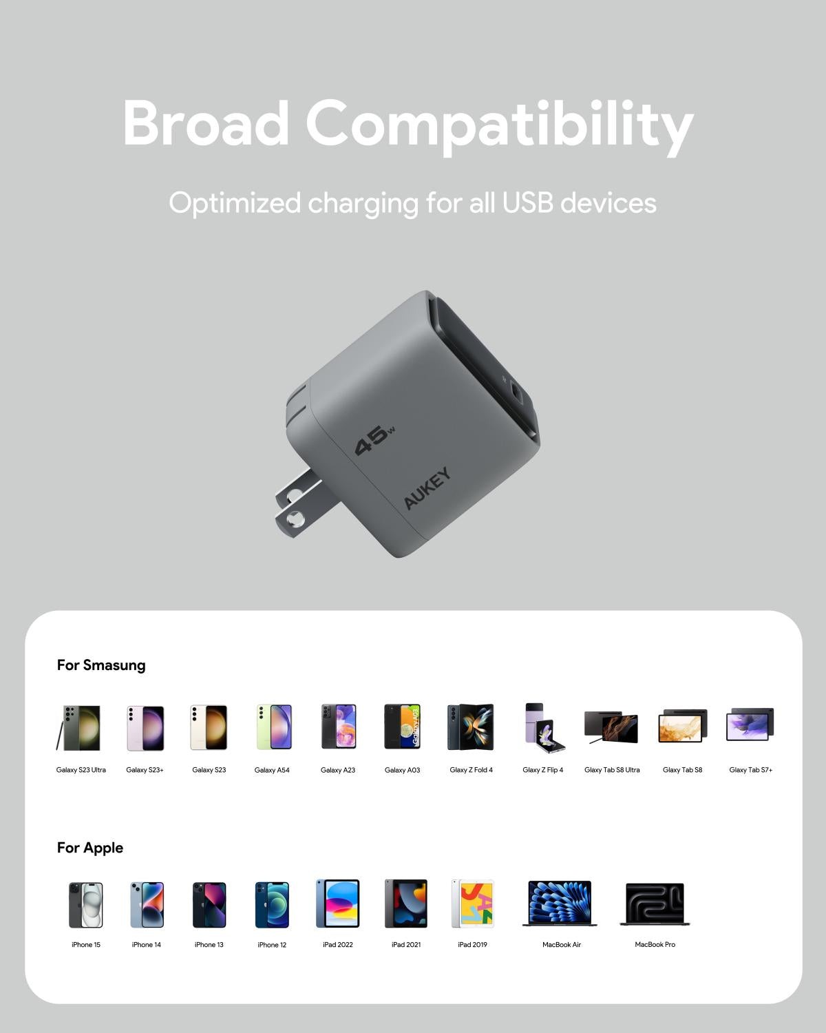 Cốc sạc Aukey Type-C PD 45W PA-C2