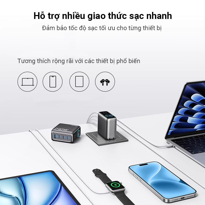 Sạc Anker Zolo 3C1A 140W kèm cáp USB-C B2697 4 Sạc Anker Zolo 3C1A 140W kèm cáp USB-C B2697 4