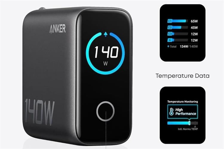 Sạc Anker Zolo 3C1A 140W kèm cáp USB-C B2697 6 Sạc Anker Zolo 3C1A 140W kèm cáp USB-C B2697 6