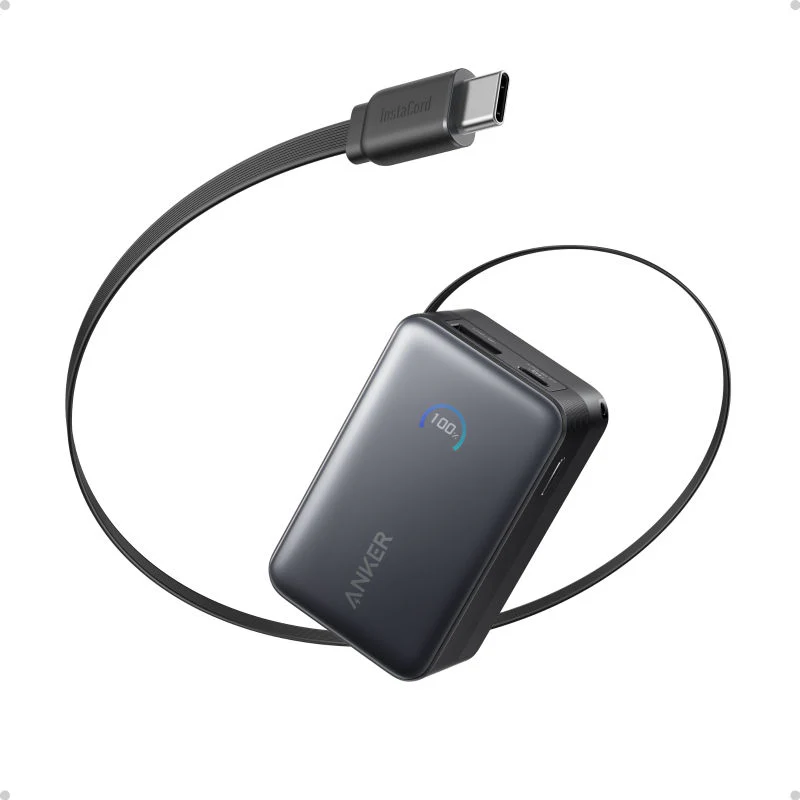 Sạc dự phòng Anker Nano 10000mAh 45w 1C1A tích hợp cáp USB-C A1638