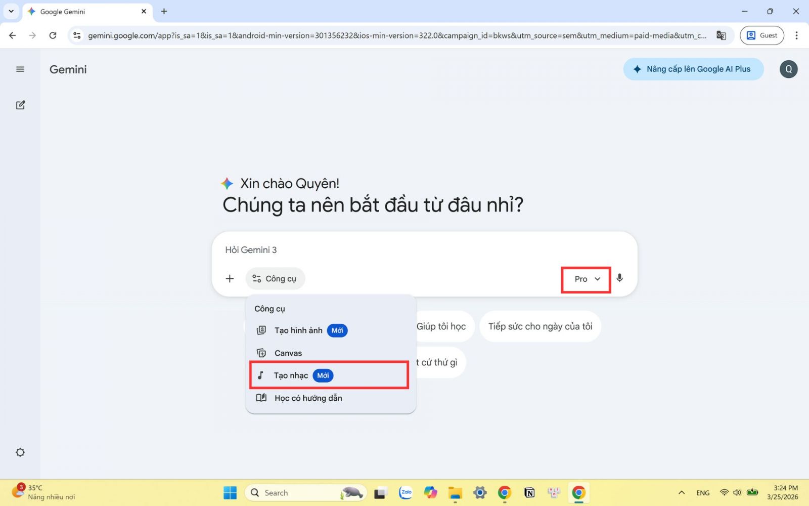 Hướng dẫn chi tiết cách biến bài học thành bài hát với Gemini
