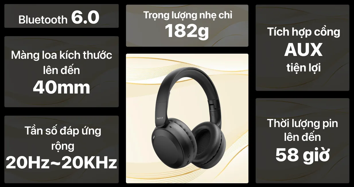 Tai nghe chụp tai Havit H603BT